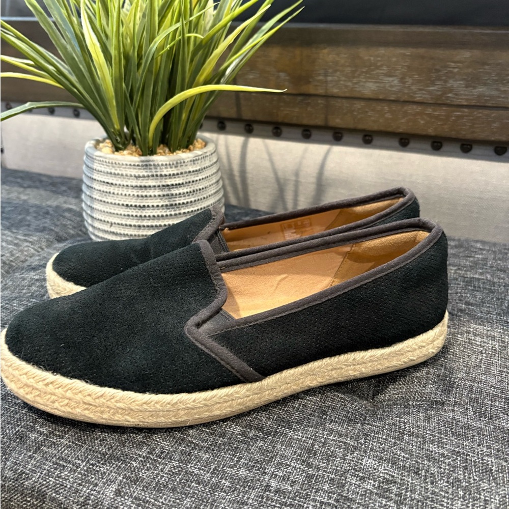 Clarks Black Espadrille Slip-On Shoes